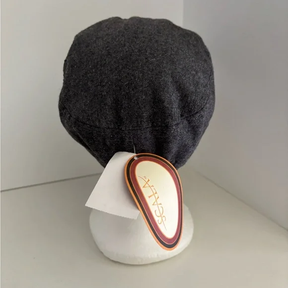 NWT Scala Pronto Grey Floral Gemstone Studded Cadet Cap One Size - Picture 4 of 6